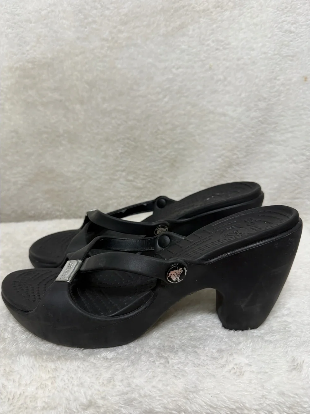 Crocs Cyprus IV Heel sandals black size 9